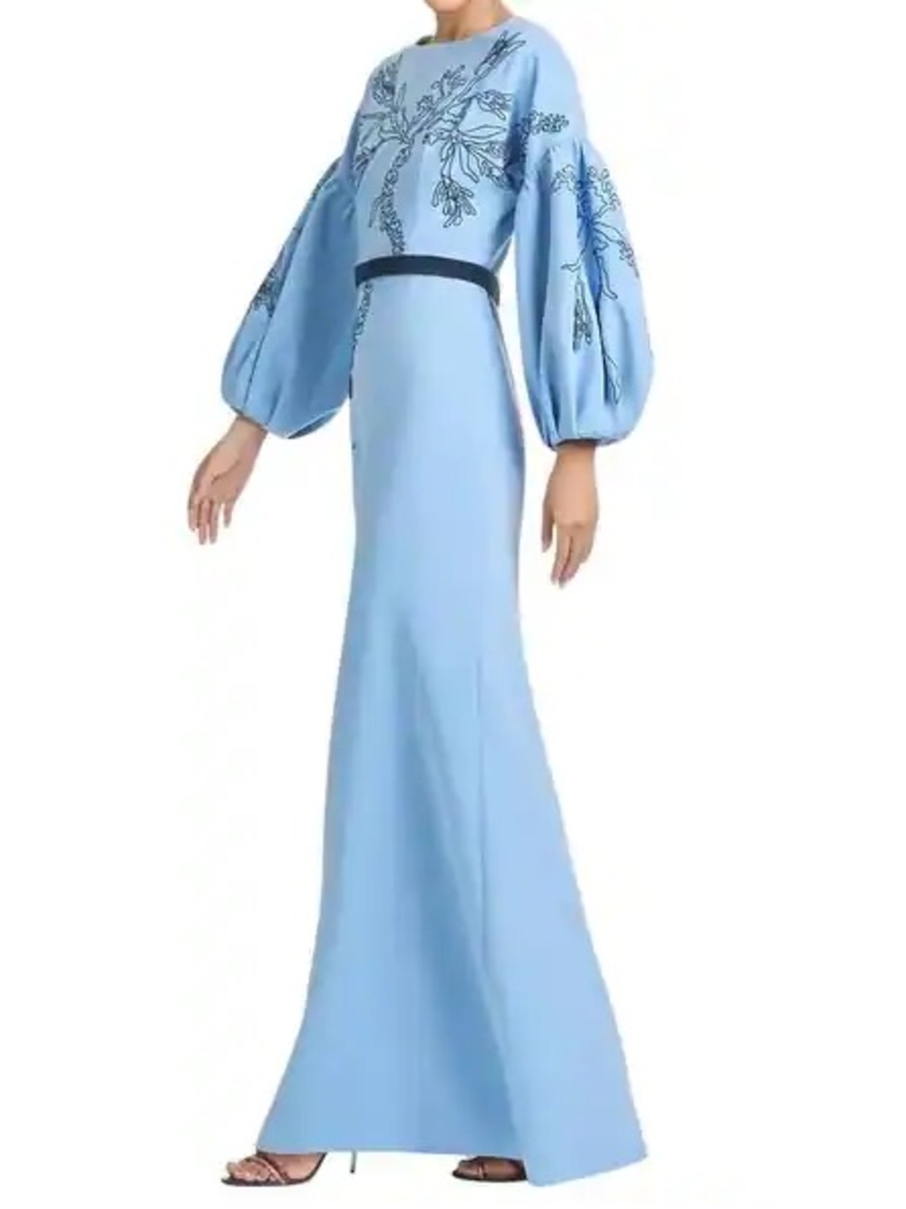SACHIN & BABI Aria Cornflower Blue Embroidered Gown Maxi Dress NWT $994 - Picture 4 of 6